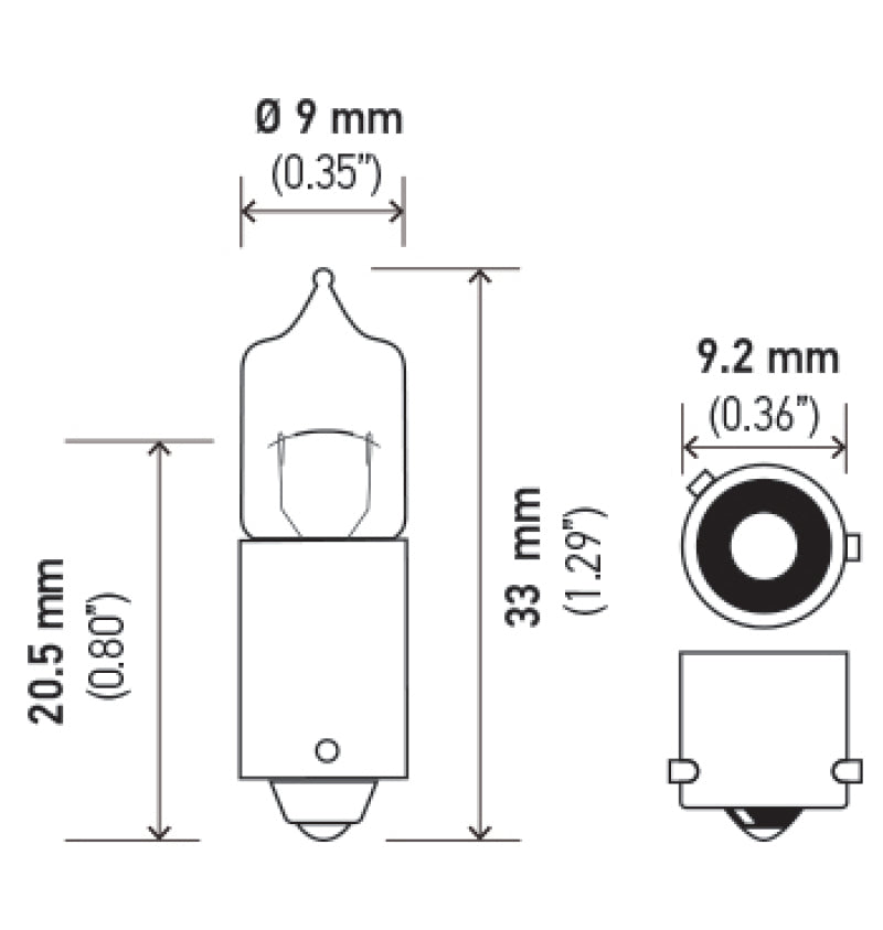 Hella Bulb H6W 12V 6W BAX9s T2.75-thumbmail-5
