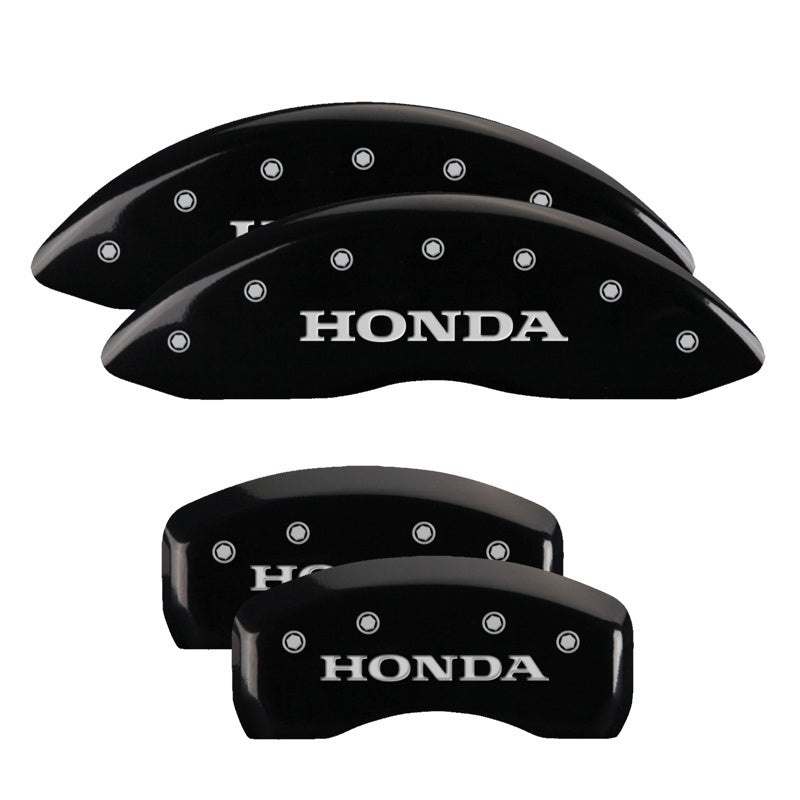 MGP 4 Caliper Covers Engraved Front & Rear Vtech Yellow Finish Black Char 2004 Honda Accord-thumbmail-2