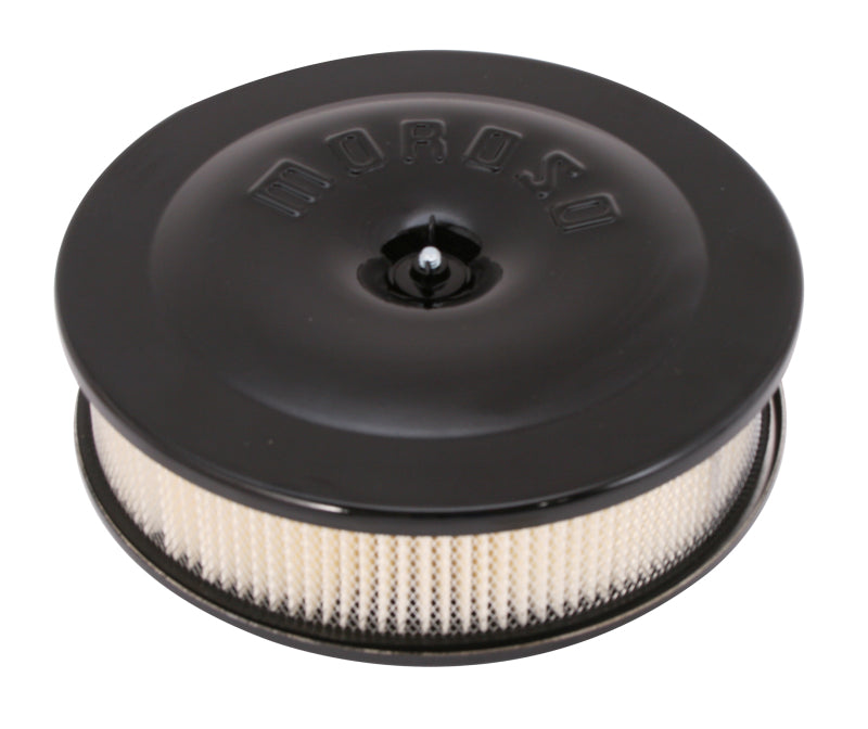 Moroso Race/Street Air Cleaner - 8-1/2in x 2-3/8in Filter - Aluminum - Black Powder Coat-thumbmail-1