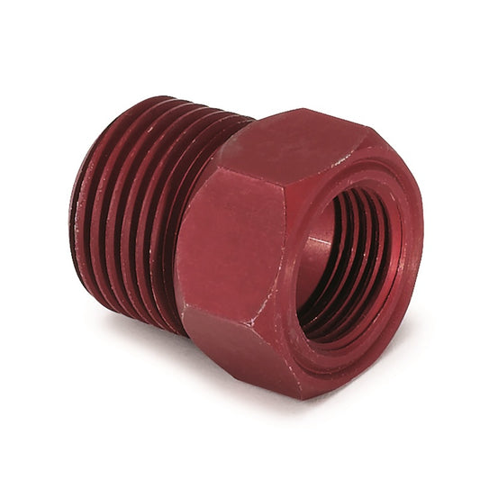 AutoMeter Fitting Adapter 1/2in. NPT Male Aluminum Red For Mech. Temp. Gauge