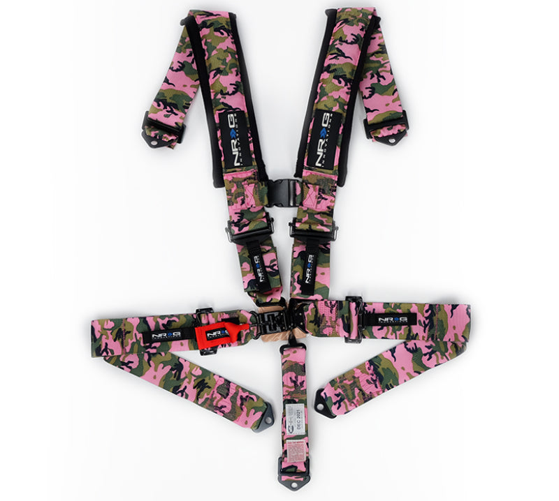 NRG SFI 16.1 5pt 3in. Seat Belt Harness/ Latch Link - Pink Camo-thumbmail-2