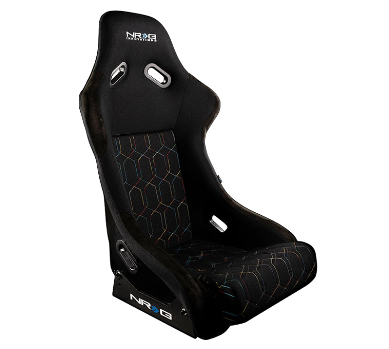NRG FRP Bucket Seat (Black w/ Multi Color Geometric Pattern) - Large-thumbmail-3