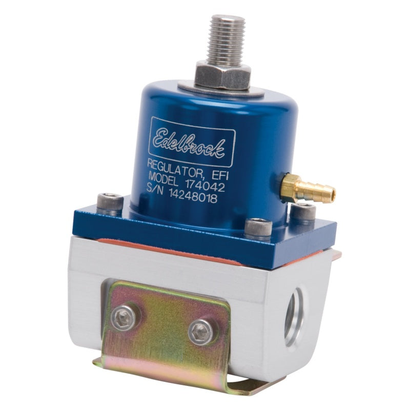 Edelbrock Fuel Pressure Regulator EFI 180 GPH 35-90 PSI -6 In/Out -6 Return Blue/Clear-thumbmail-7