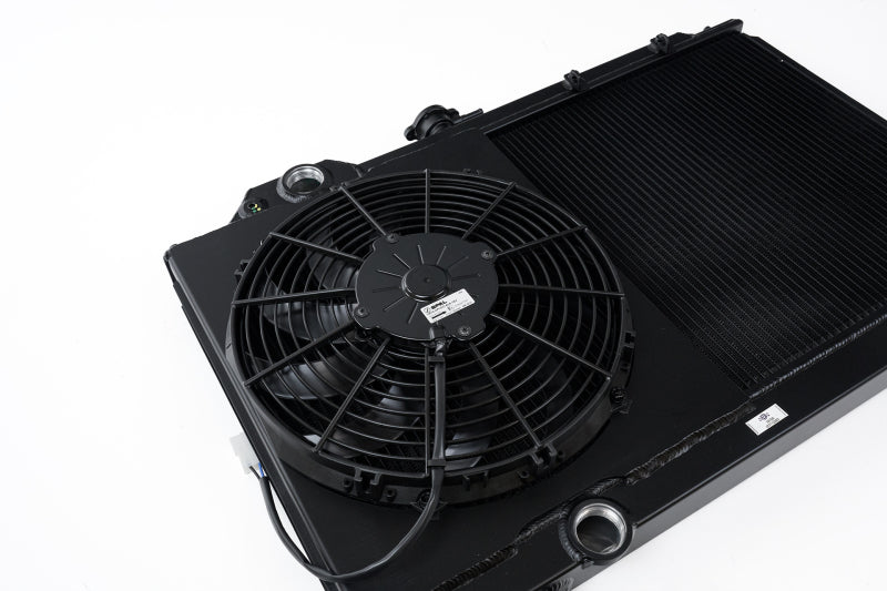 CSF 96-07 Mitsubishi Evo 4/5/6/7/8/9 Full-Slim Radiator w/12in Fan & Shroud/-16AN - Black-thumbmail-5