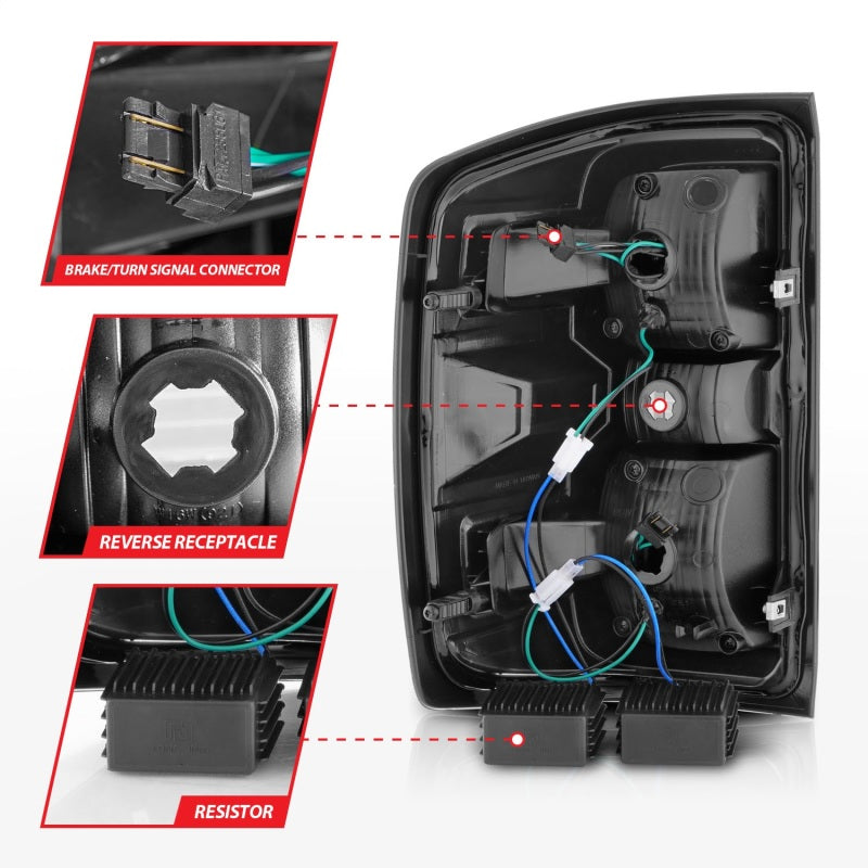 ANZO 15-19 Chevy Silverado 2500HD/3500HD (Factory Halogen Only) LED Tail Lights Black w/Clear Lens-thumbmail-5