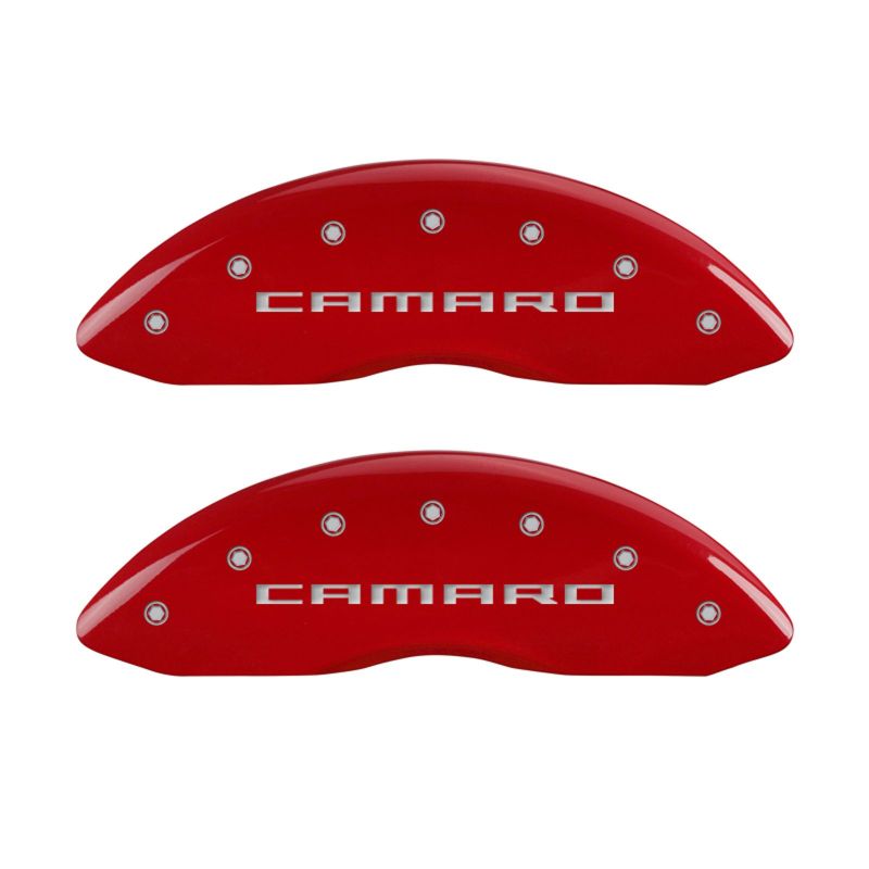 MGP 4 Caliper Covers Engraved Front Gen 5/Camaro Engraved Rear Gen 5/RS Red finish silver ch-thumbmail-2
