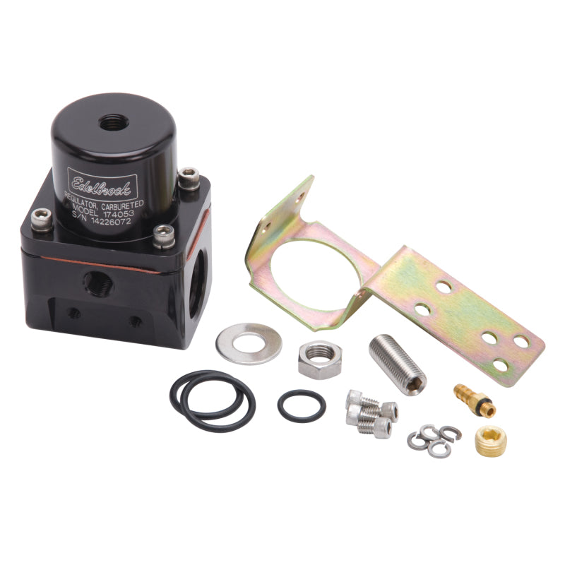 Edelbrock Fuel Pressure Regulator Carbureted 180 GPH 5-10 PSI -10 In/Out -6 Return Black-thumbmail-3