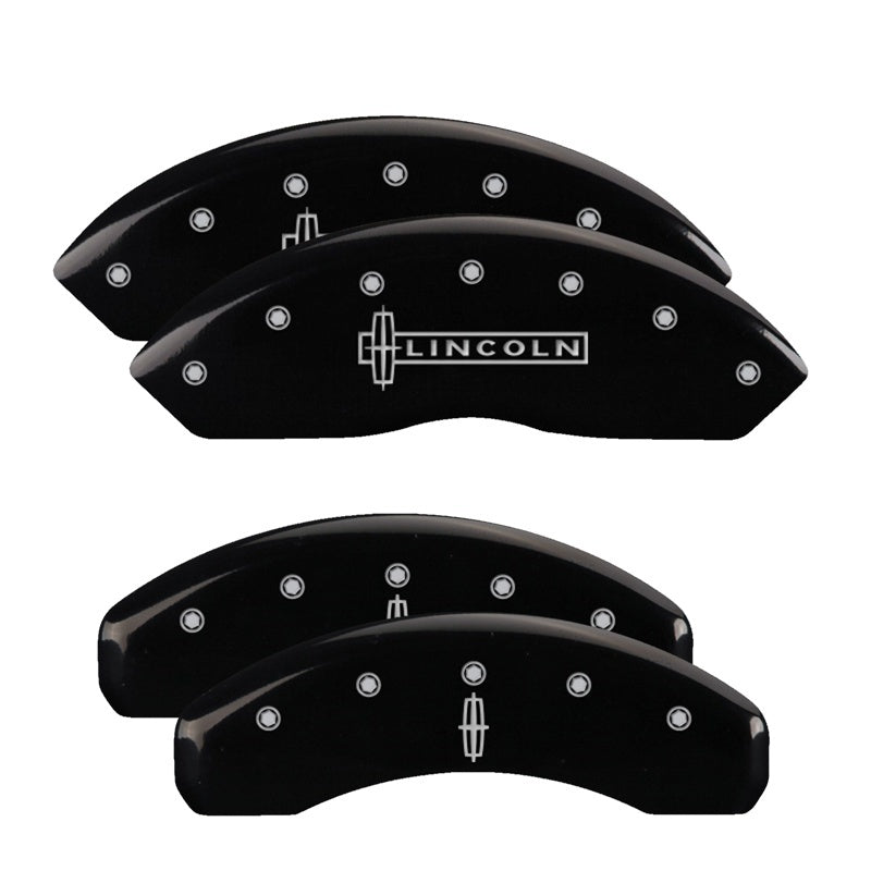 MGP 4 Caliper Covers Engraved Front Cursive/Cadillac Engraved Rear CTS Black finish silver ch-thumbmail-3