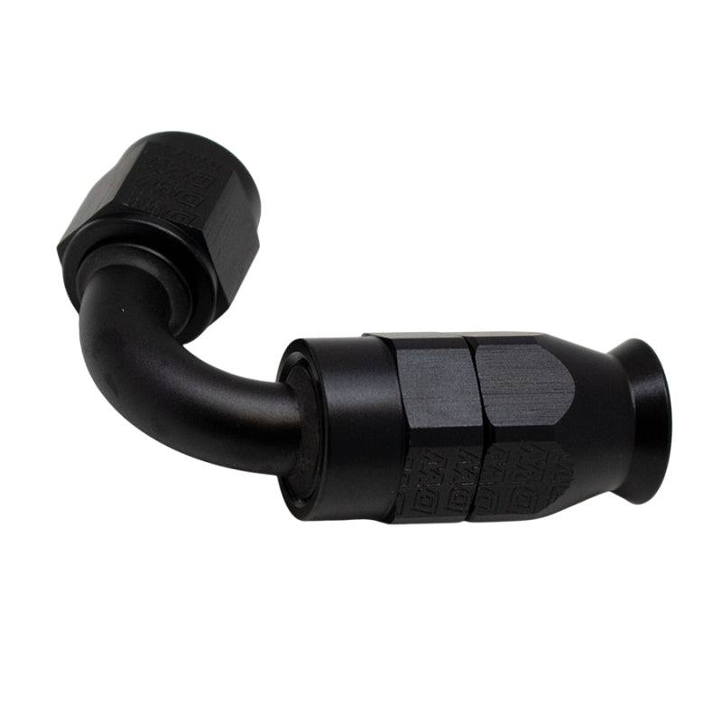 DeatschWerks 6 AN Female Flare Swivel 120-Degree Hose End PTFE - Anodized Matte Black-thumbmail-1