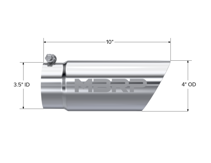 MBRP Universal Tip 3in O.D. Dual Wall Angled 4 inlet 10 length-thumbmail-4