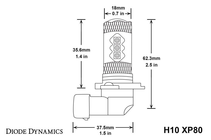 Diode Dynamics H10 XP80 LED - Cool - White (Pair)-thumbmail-3