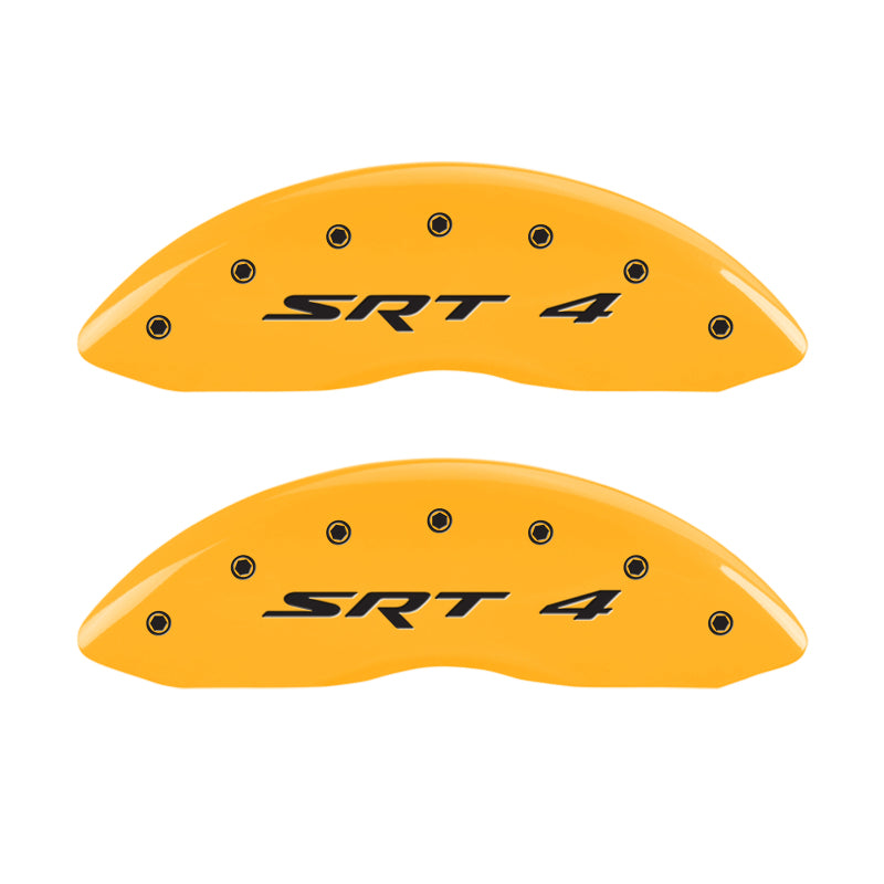 MGP 4 Caliper Covers Engraved Front Charger Rear RT Yellow Finish Black Char 2007 Dodge Charger-thumbmail-3