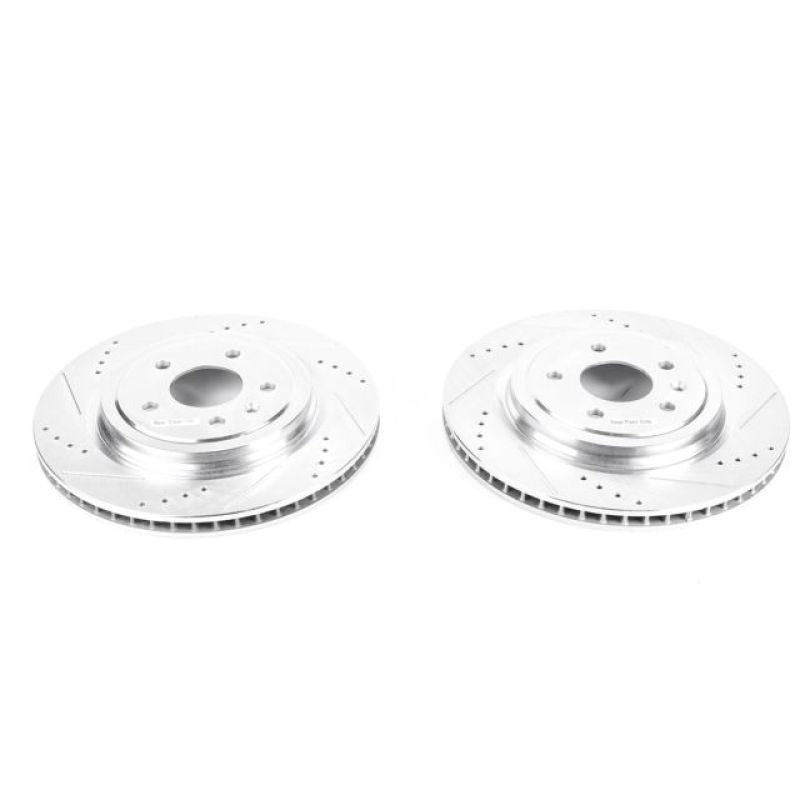 Power Stop 14-19 Chevrolet Corvette Rear Evolution Drilled & Slotted Rotors - Pair-thumbmail-2