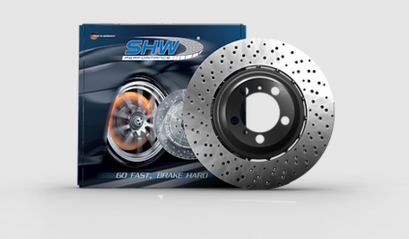 SHW 15-21 Maserati Ghibli 3.0L w/Sport Pkg Front Cross-Drilled Lightweight Brake Rotor-thumbmail-2