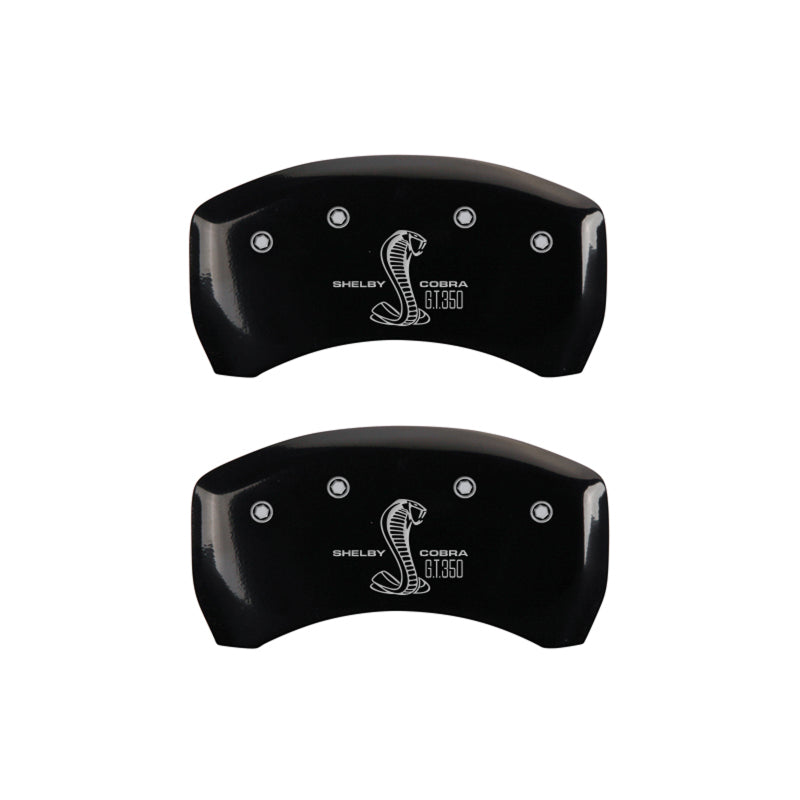 MGP Rear set 2 Caliper Covers Engraved Rear GT350 Shelby & Cobra Black finish silver ch-thumbmail-3
