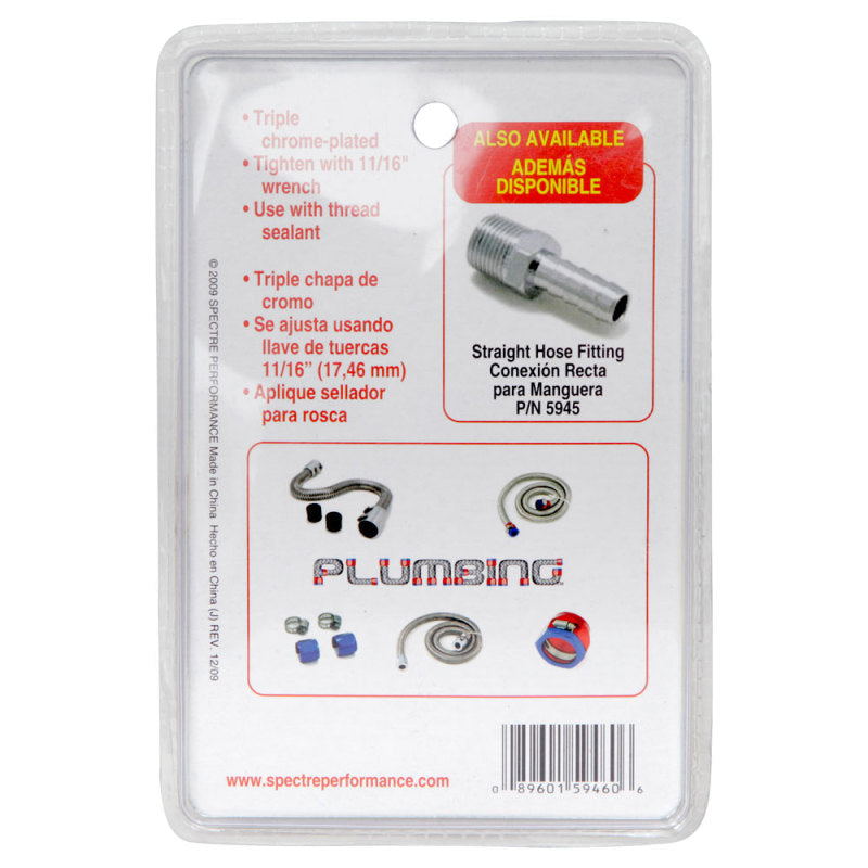 Spectre Fitting 90 Degree Barb NPT Threads (For 3/8in. Hose) - Chrome-thumbmail-7