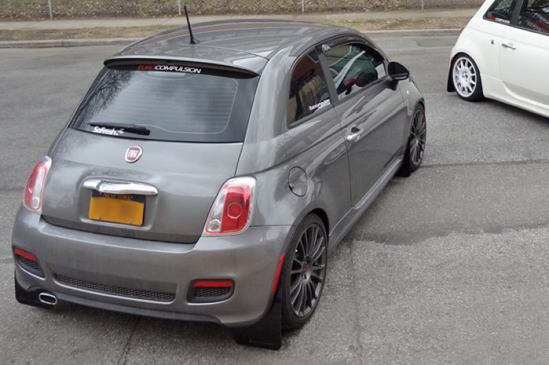 Rally Armor 12-18 Fiat 500 (Pop/Sport/Lounge/Abarth) Black UR Mud Flap w/ Red Logo-thumbmail-4