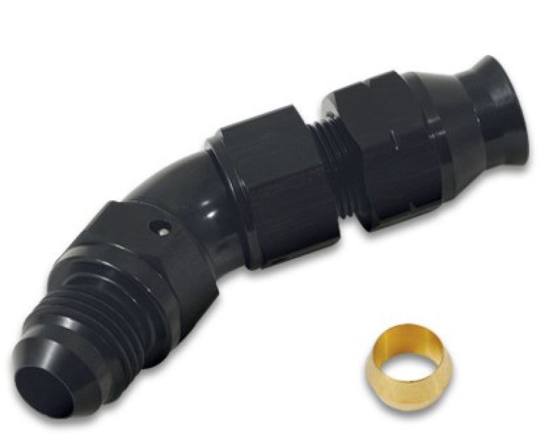 Vibrant 45 Degree 3/8in Tube to Male -6AN Flare Adapter w/ Olive Inserts-thumbmail-2