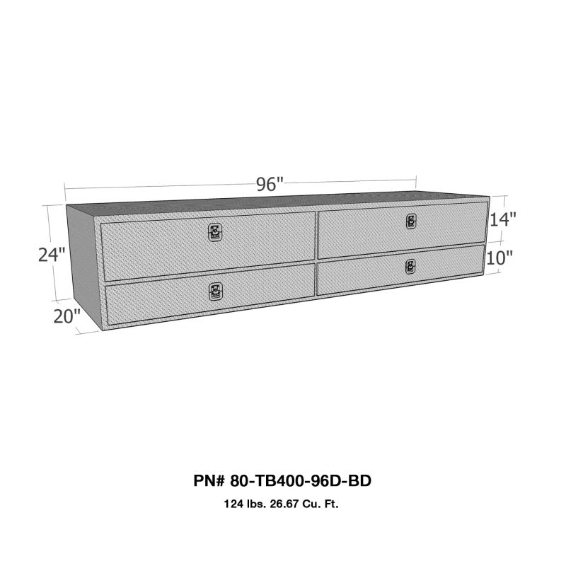 Westin/Brute High Cap 96in Stake Bed Contractor TopSider w/ Bottom Drawers - Aluminum-thumbmail-5
