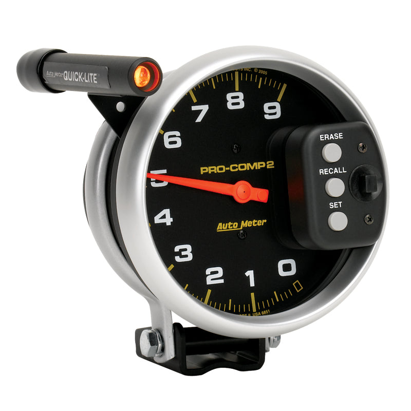 AutoMeter Gauge Tach 5in. 9K RPM Pedestal W/ Quick Lite & Peak Memory Pro-Comp-thumbmail-3
