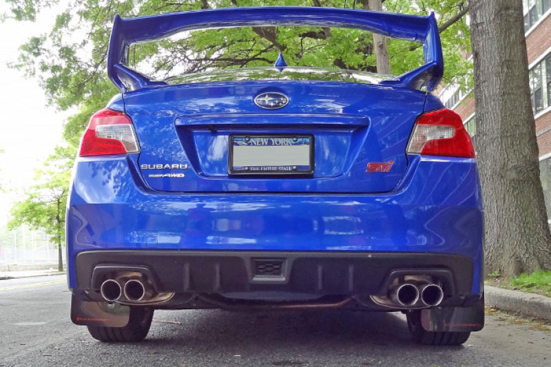 Rally Armor 15-21 Subaru WRX/STI (Sedan ONLY) Black UR Mud Flap w/ Light Blue Logo-thumbmail-11