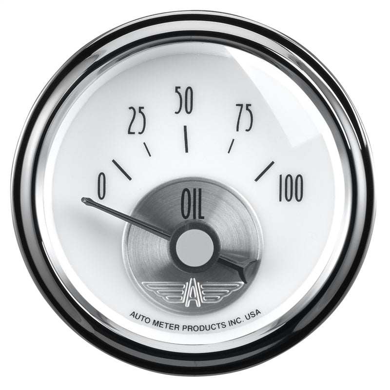 Autometer Prestige Series Pearl 2-1/16in 100PSI Electronic Oil Pressure Gauge-thumbmail-1