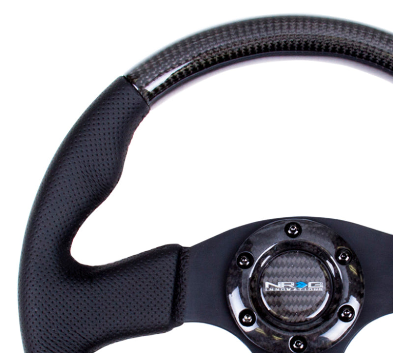 NRG Carbon Fiber Steering Wheel (315mm) Leather Trim w/Black Stitching-thumbmail-3