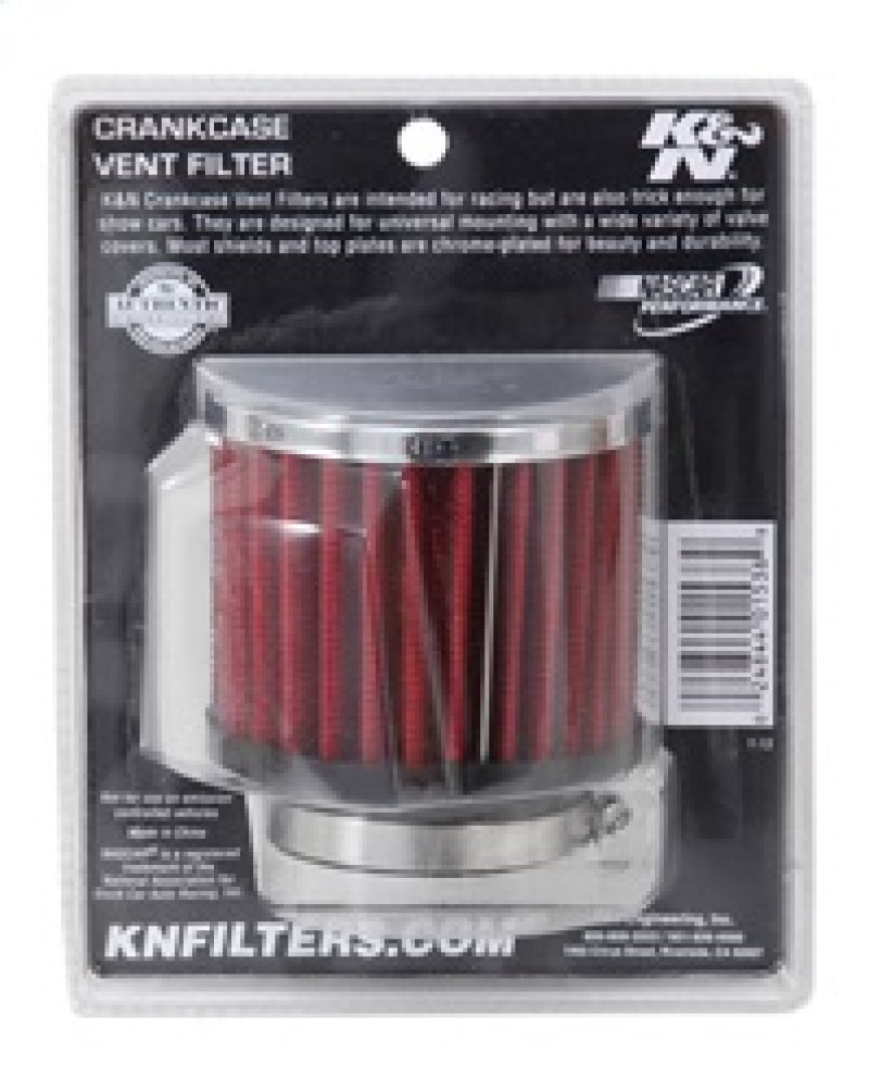 K&N 1.75in Flange ID x 3in OD x 2.5in H Chrome Finish Rubber Base Crankcase Vent Filter-thumbmail-10