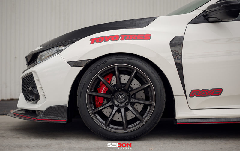 Seibon 17-18 Honda Civic Type-R Carbon Fiber Fender Ducts (Pair)-thumbmail-5