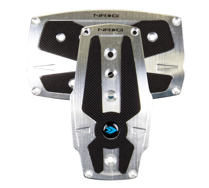 NRG Brushed Aluminum Sport Pedal A/T - Silver w/Black Rubber Inserts-thumbmail-2