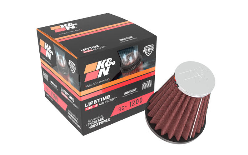 K&N Universal Chrome Filter 2.063in Flange ID x 3.5in Base OD x 2in Top OD x 4in H-thumbmail-16