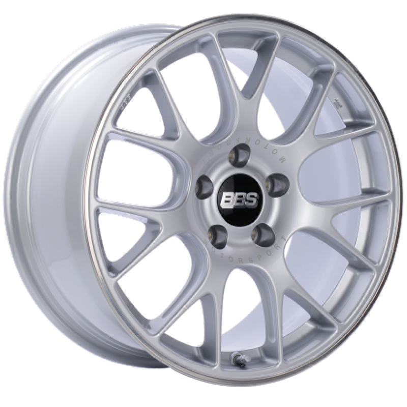 BBS CH-R 19x8.5 5x130 ET51 CB71.6 Brilliant Silver Polished Rim Protector Wheel w/Motorsport Etching-thumbmail-1