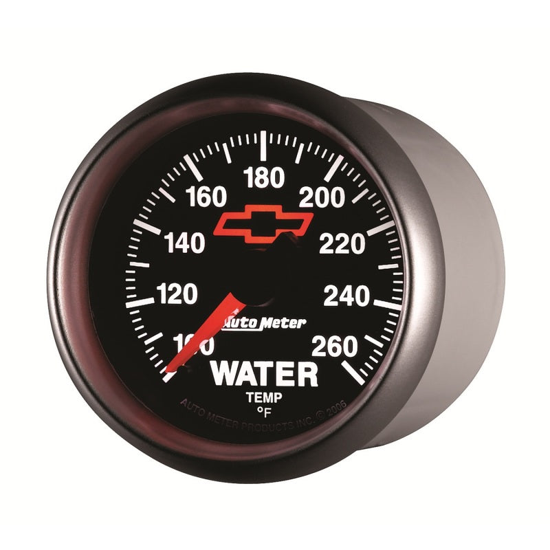 AutoMeter Gauge Water Temp 2-1/16in. 100-260 Deg. F Digital Stepper Motor Chevy Red Bowtie Black-thumbmail-5