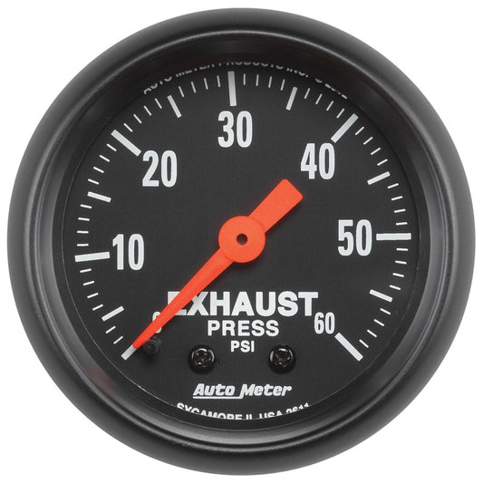 Autometer Z Series 52mm 0-60 PSI Mechanical Exhaust Gas Pressure Gauge