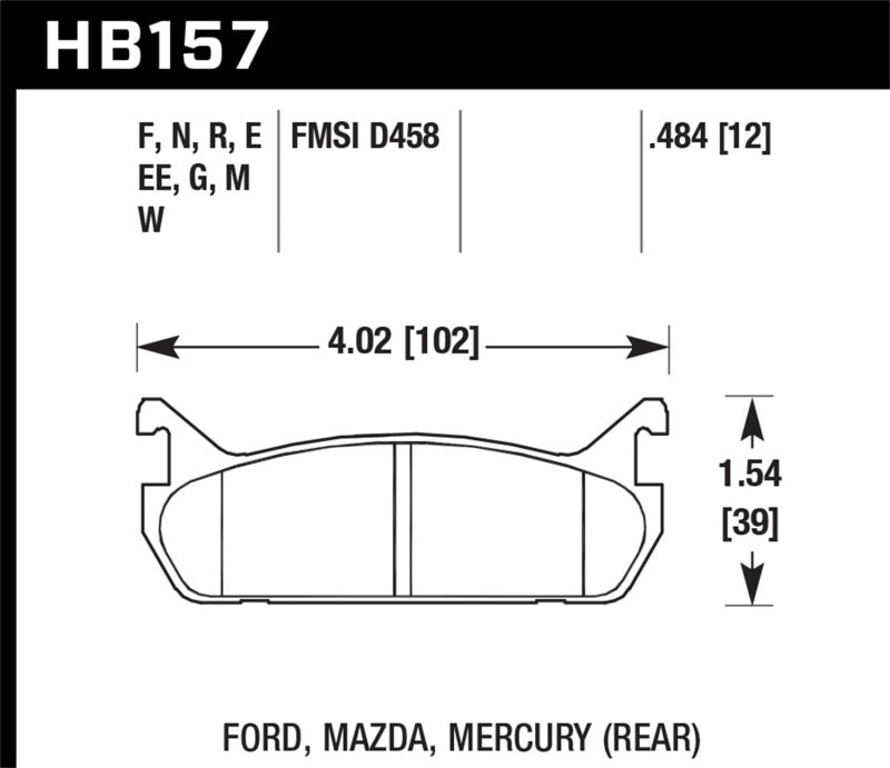 Hawk 89-93 Miata HPS Street Rear Brake Pads (D458)-thumbmail-8