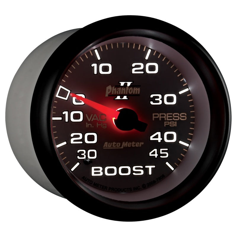 Autometer Phantom II 2-5/8in 30INHG-45PSI Phantom Mechanical Boost/Vacuum Gauge-thumbmail-4