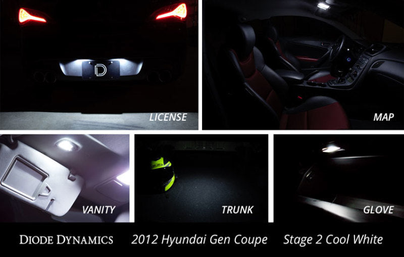 Diode Dynamics 10-16 Hyundai Genesis Coupe Interior Kit Stage 1 - Cool - White-thumbmail-3