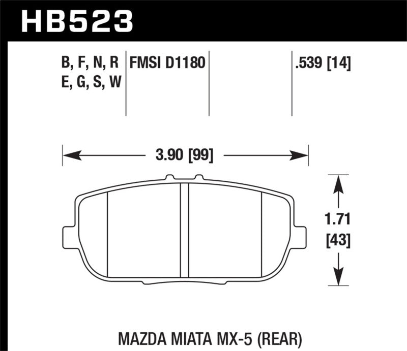 Hawk 06-11 Mazda Miata MX-5 Rear DTC-60 Race Brake Pads-thumbmail-3