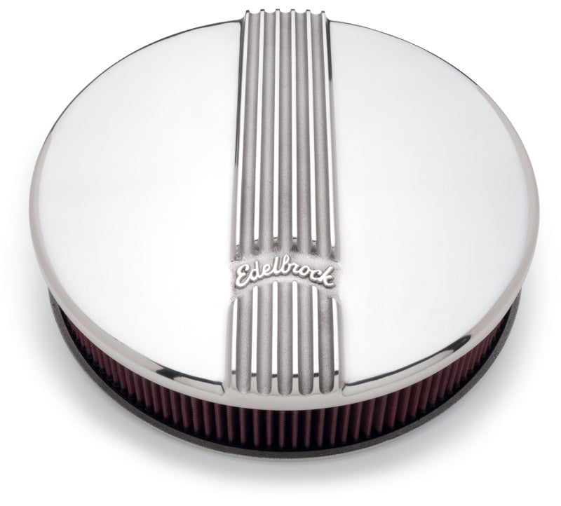 Edelbrock Air Cleaner Classic Series Round Aluminum Top Cloth Element 14In Dia X 3 9In Polished-thumbmail-9