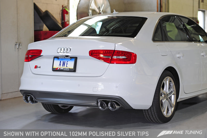 AWE Tuning Audi B8.5 S4 3.0T Track Edition Exhaust - Chrome Silver Tips (102mm)-thumbmail-3