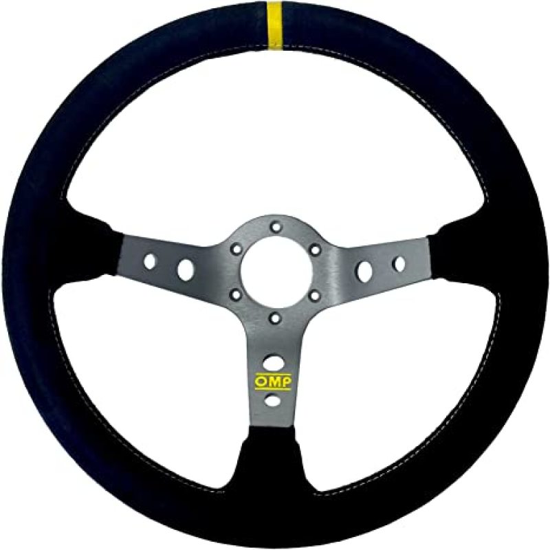 OMP Corsica Steering Wheel/3 Black Dish Spokes/ - Small Suede (Black)-thumbmail-1
