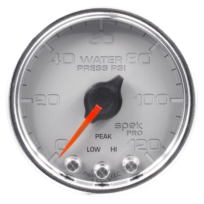 Autometer Spek-Pro Gauge Water Press 2 1/16in 120psi Stepper Motor W/Peak & Warn Slvr/Chrm-thumbmail-2