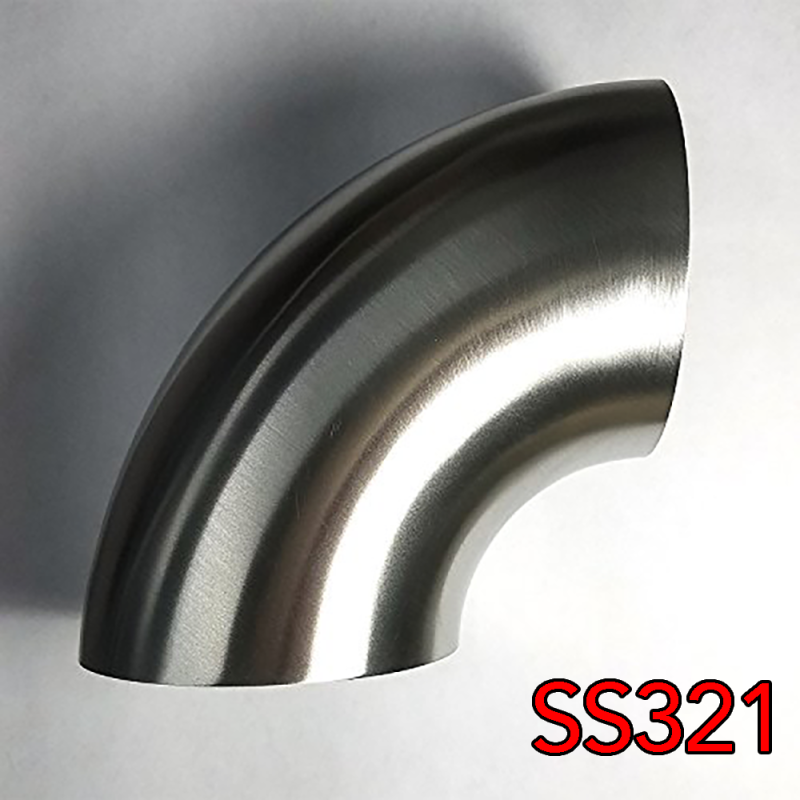 Stainless Bros 3.5 in SS321 90 Deg Elbow - 1D / 3.5in CLR - 16GA / .065in - No Leg-thumbmail-1