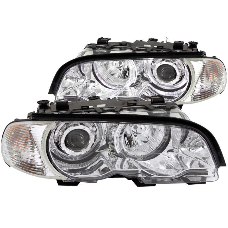 ANZO 2000-2003 BMW 3 Series E46 Projector Headlights w/ Halo Chrome-thumbmail-2