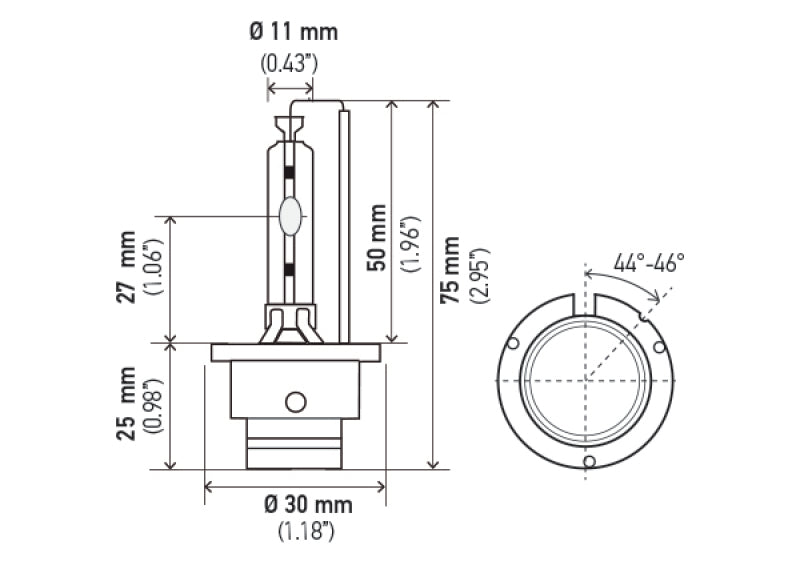 Hella Xenon D2S Bulb P32-2d 85V 35W 4300k-thumbmail-4