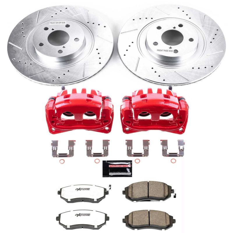 Power Stop 04-06 Subaru Baja Front Z26 Street Warrior Brake Kit w/Calipers-thumbmail-1