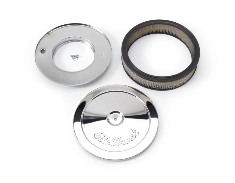 Edelbrock Air Cleaner Pro-Flo Series Round Steel Top Paper Element 10In Dia X 3 5In Chrome-thumbmail-11