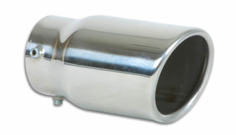 Vibrant 3in Round SS Bolt-On Exhaust Tip (Single Wall Angle Cut Rolled Edge)-thumbmail-2