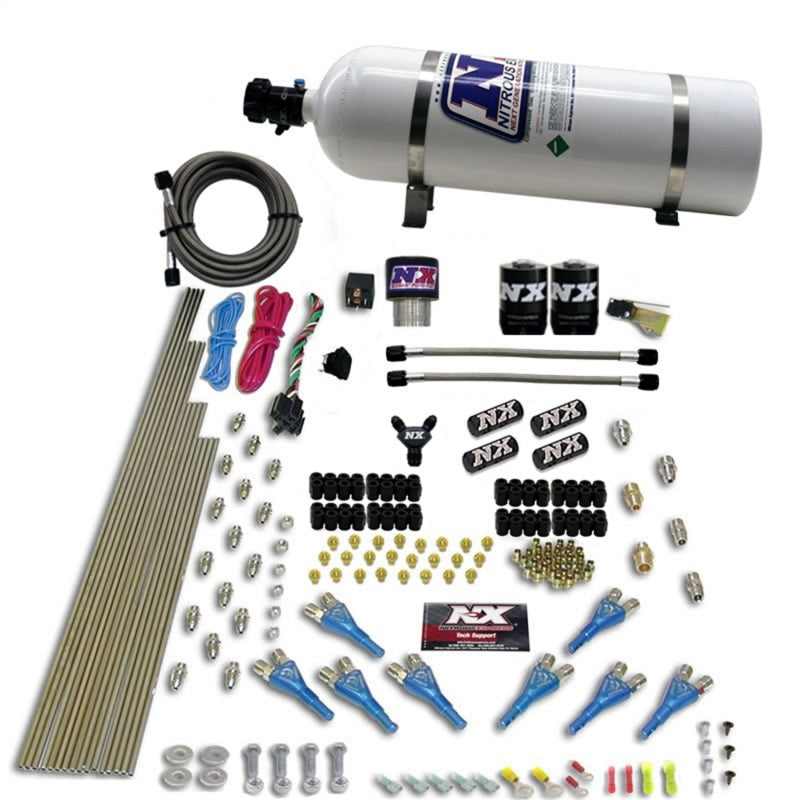 Nitrous Express Pro-Shk/Gas (200-600HP) 2 Fuel 1 Supershark Solenoid Nitrous Kit w/15lb Bottle-thumbmail-3