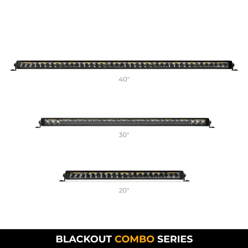 Go Rhino Xplor Blackout Combo Series Sgl Row LED Light Bar w/Amber (Side/Track Mount) 20.5in. - Blk-thumbmail-3